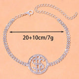 Heart Rhinestone Anklet with Dollar Sign Charm