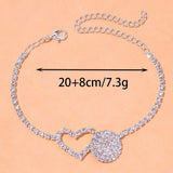 Heart Rhinestone Anklet with Dollar Sign Charm
