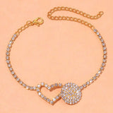 Heart Rhinestone Anklet with Dollar Sign Charm