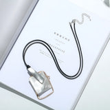 Square Pendant Necklace Geometric Long Chain Women's Jewelry