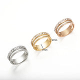 Double Layer CZ Stainless Steel Ring
