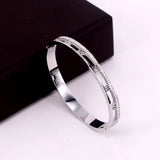 Hollow Roman Numerals Crystal Bracelet Bangle Rose Women Party Gift