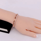 Hollow Roman Numerals Crystal Bracelet Bangle Rose Women Party Gift