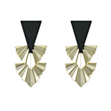 HK Style Triangle Contrast Earrings 925 Silver