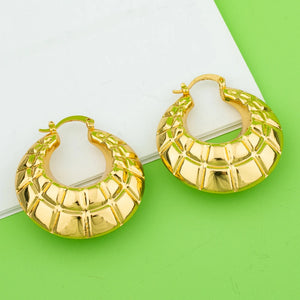 Golden Brass Hoop Earrings Set African Jewelry Wedding Party