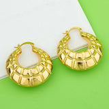 Golden Brass Hoop Earrings Set African Jewelry Wedding Party