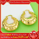 Golden Brass Hoop Earrings Set African Jewelry Wedding Party