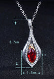 Red Crystal Ruby Gemstone Pendant Necklace