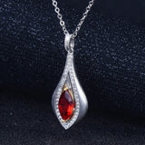 Red Crystal Ruby Gemstone Pendant Necklace