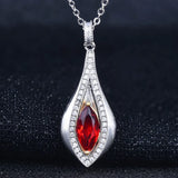 Red Crystal Ruby Gemstone Pendant Necklace
