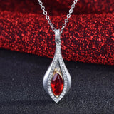 Red Crystal Ruby Gemstone Pendant Necklace