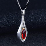 Red Crystal Ruby Gemstone Pendant Necklace