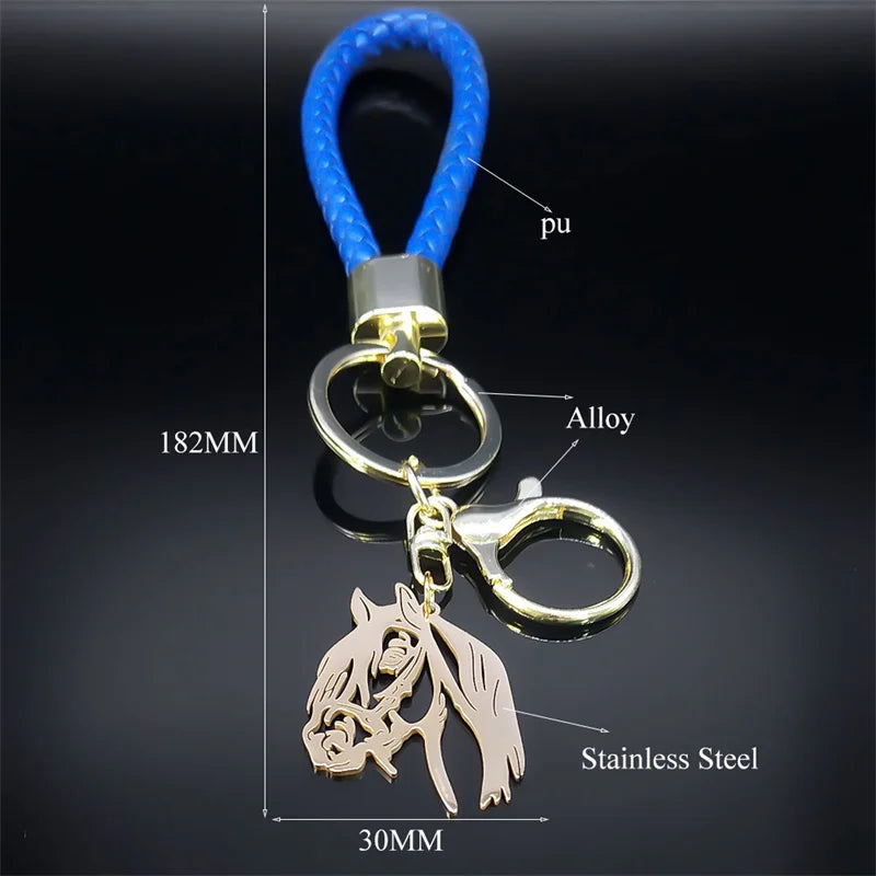 Horse Keychain for Women Men Animal Horses Lover Key Ring Bag Accessories Gift