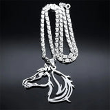 Horsehead Pendant Necklace Stainless Steel Hip Hop Necklaces