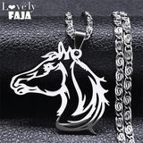 Horsehead Pendant Necklace Stainless Steel Hip Hop Necklaces