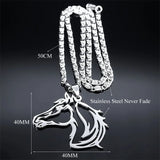 Horsehead Pendant Necklace Stainless Steel Hip Hop Necklaces