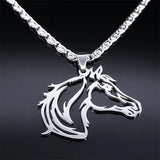 Horsehead Pendant Necklace Stainless Steel Hip Hop Necklaces