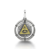 Horus Eye of God Men's Necklace Rotatable Round Pendant Retro Punk Male Jewelry