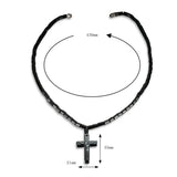 Hematite Necklace Magnetic Therapy Healing Health Jewelry Cross Pendant