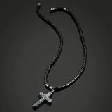 Hematite Necklace Magnetic Therapy Healing Health Jewelry Cross Pendant