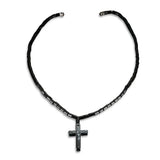 Hematite Necklace Magnetic Therapy Healing Health Jewelry Cross Pendant