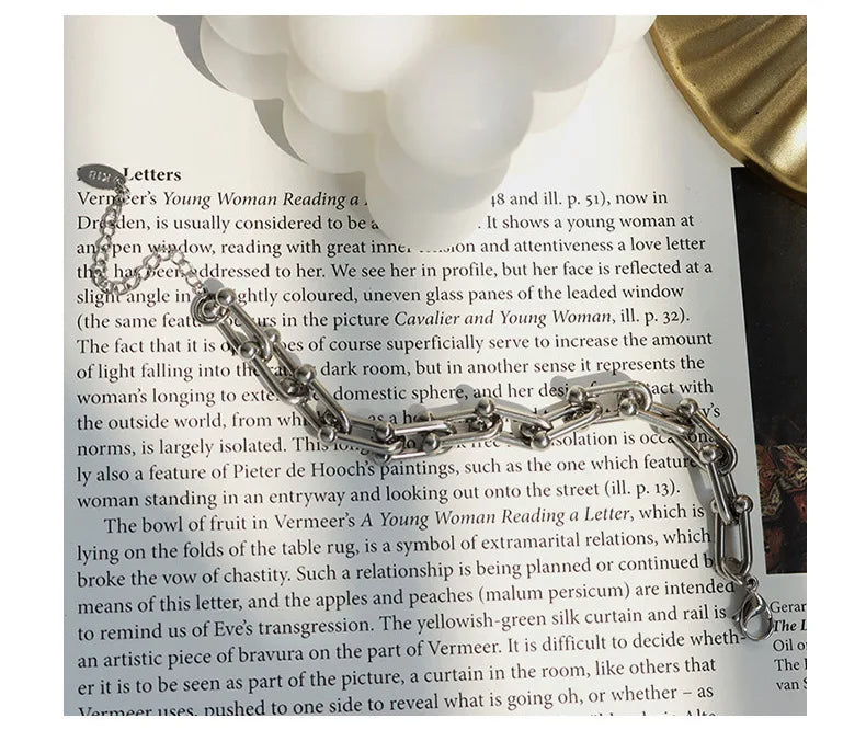 Exaggerated Horseshoes Buckle U-Shaped Steel Bracelet for Women