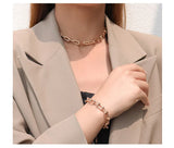 Exaggerated Horseshoes Buckle U-Shaped Steel Bracelet for Women
