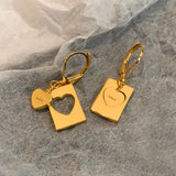 Hot Famous 18K Heart Necklace Earring Jewelry Set Women Runway Party