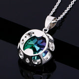 Large Tourmaline Zircon Pendant Necklace for Women