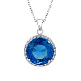 Large Tourmaline Zircon Pendant Necklace for Women