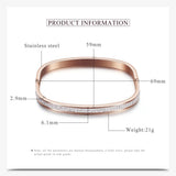 Women's Crystal Stainless Steel Square Bangle Bracelet