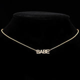 Zircon Letter Choker Chain Necklace Punk English Letter Female Clavicle Chain