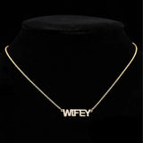 Zircon Letter Choker Chain Necklace Punk English Letter Female Clavicle Chain