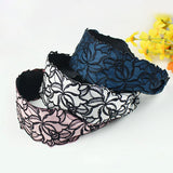 Embroidery Flower Wide Lace Hairband for Women