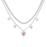 Heart Pendant Necklace with Cubic Zircon for Women