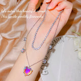 Heart Pendant Necklace with Cubic Zircon for Women