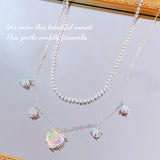 Heart Pendant Necklace with Cubic Zircon for Women