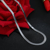 Hot Punk Clavicle Necklace 925 Sterling Silver Collar Necklaces Flat Snake Chain