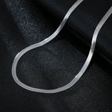 Hot Punk Clavicle Necklace 925 Sterling Silver Collar Necklaces Flat Snake Chain