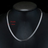 Hot Punk Clavicle Necklace 925 Sterling Silver Collar Necklaces Flat Snake Chain