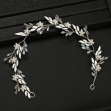Silver Headband Wedding Hair Accessory Pearls Crystal Bridal Headpiece