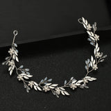 Silver Headband Wedding Hair Accessory Pearls Crystal Bridal Headpiece