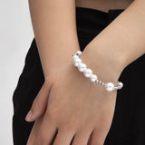 Stainless Steel Bead Hand Jewelry Pearl Bracelet for Women