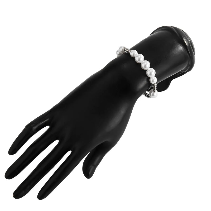 Stainless Steel Bead Hand Jewelry Pearl Bracelet for Women