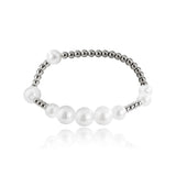 Stainless Steel Bead Hand Jewelry Pearl Bracelet for Women