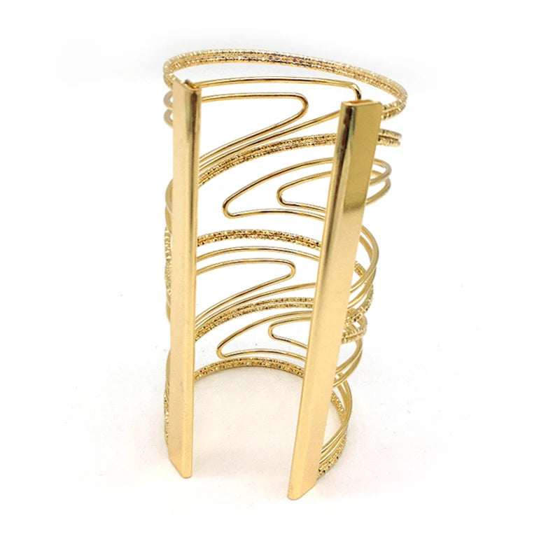 Hyperbole Punk Gold&Silver Alloy Cuff Bracelets for Girls