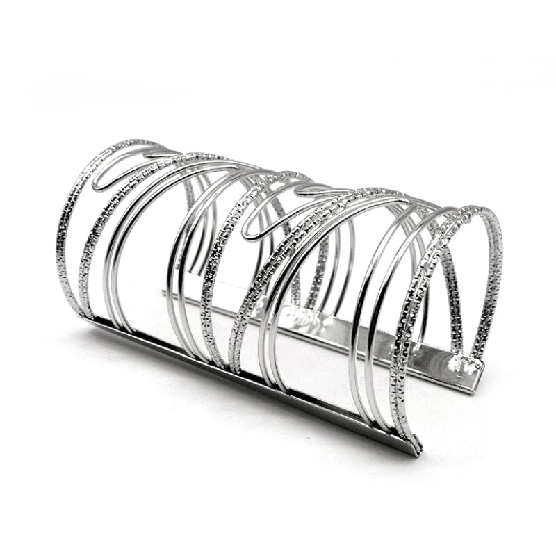 Hyperbole Punk Gold&Silver Alloy Cuff Bracelets for Girls