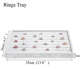 Ice Grey Velvet Jewelry Tray Storage Box Organizer Series