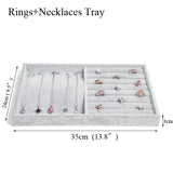 Ice Grey Velvet Jewelry Tray Storage Box Organizer Series