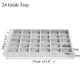 Ice Grey Velvet Jewelry Tray Storage Box Organizer Series